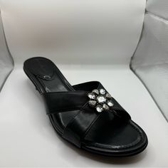 Black Size 10, Lindsay Phillips Sandals With Jewel Embellishments. Never Worn. New In Box. Black Embellished Round Toe Sandals, Black Embellished Sandals For Spring, Elegant Black Slip-on Sandals, Black Embellished Sandals For Formal Occasions, Black Closed Toe Embellished Sandals, Embellished Closed Toe Black Sandals, Black Embellished Closed Toe Sandals, Black Rhinestone Sandals For Formal Occasions, Formal Flat Synthetic Sandals