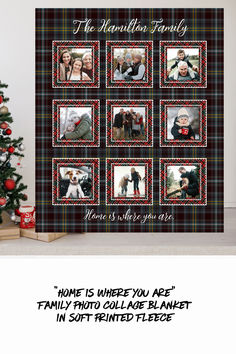 Family Photo Collage Blanket in Plaid Printed Fleece. Photo Christmas Gifts, Family Photo Christmas, Family Photo Gifts, Family Photo Collages, Granny Square Crochet Patterns Free, Customized Photo Gifts, Christmas Family Photos, Memory Quilt, Christmas Gift Decorations