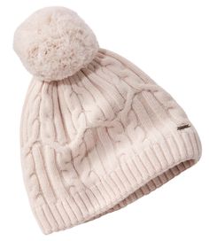 Made with a GORE WINDSTOPPER® insert, this warm, cozy pom hat protects you from cold winds without sacrificing style. Slightly fitted. 80% lambswool, 20% nylon. Lining: 100% polyester microcheck fleece with GORE Windstopper lamination. Handwash, dry flat. Classic cable knit styling, pair it back to the Heritage Wool Windproof Headwear for a complete set. Windproof GORE WINDSTOPPER insert seals out cold air. Soft grid fleece interior is warm and breathable. Imported. | Women's Heritage Wool Windp Cold Weather Dresses, Flattering Jeans, Hat Wool, Flannel Shirts, Winter Hats Beanie, Winter Hats For Women, Pom Pom Hat, Cold Air, Ll Bean