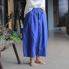 Summer Spring Ramie Solid Sand Wash Ankle-Length Pants 2019 May New Pocket Sand, Adventure Outfit, Pants Style, Pantalon Large, Ankle Length Pants, Linen Pants, Workout Pants, Spring Summer Fashion, Fashion Pants