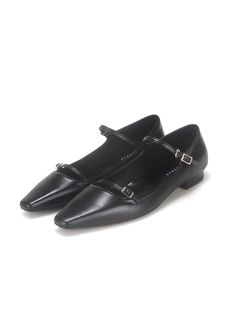 Editor's NoteMOL:pin presents sophisticated footwear that gives off a stylish mood.- Slim square shaped toe- Two buckle straps on the instep- Classic and elegant mood- Soft and durable cow leather usedMeasurements(in.)- Size: KR 225MM (US 5.5) ~ KR 255MM (US 8.5)- Heel Height: 0.59 in. Composition & Care- Upper: Cow Leather / Lining: Pigskin- Natural leather may have fine scratches and wrinkles- Bright leather can get stained by denim or dark outfits- Pen and bond marks may occur d Black Low Heel Mary Janes For Business, Business Black Low Heel Mary Janes, Square Toe Leather Shoes With Heel Strap For Work, Classic Leather Shoes With Heel Strap For Office, Formal Flat Heel Leather Shoes With Heel Strap, Formal Leather Shoes With Flat Heel And Heel Strap, Black Square Toe Mary Janes For Office, Chic Leather Shoes With Heel Strap For Office, Business Mary Jane Heels With Square Toe