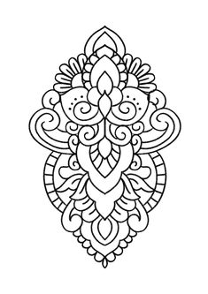 a black and white drawing of an intricate design