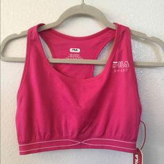 New With Tags Hot Pink Fila Sport Activewear Workout Top 72% Nylon 18% Polyester 10% Spandex Machine Wash Size Large Pink Elastane Sports Bra, Sporty Fitted Crew Neck Sports Bra, Pink Fitted Crew Neck Activewear, Fitted Crew Neck Sports Bra For Workout, Pink Elastane Sports Bra For Workout, Fitted Elastane Sports Bra, Casual Style, Fitted Crew Neck Sports Bra, Fitted Casual Elastane Sports Bra, Seamless Fitted Tops For Sports Season