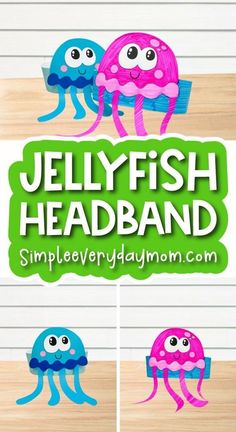 jellyfish headbands with different colors and sizes for children to use in crafts