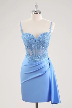 Amzcw Stylish Blue Sheath Sweetheart Pleated Corset Short Homecoming D – Amzcw Dress Lifht Blue Hoco Dress, Prom Dress For Short Women, Blue Short Dress Prom, Hoco Dresses Tight Blue, Sky Blue Dress Short, Formal Dresses Short Classy Elegant, Baby Blue Dress Short, Corset Hoco Dress, Homecoming Dresses Light Blue