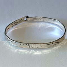 Artisan Silver Bracelet With Hook Closure, .4 Oz. Sterling Silver. See Photos For Size. Excellent Condition! Silver Metal Bracelet, Solid Silver Bracelets, Stamped Metal, Metal Bracelet, Hammered Silver, Metal Bracelets, Sterling Silver Bracelet, Silver Bangles, Metal Stamping