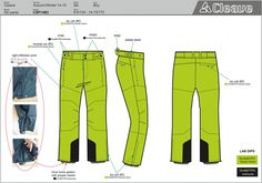 an image of the back and side views of men's pants, with measurements for each