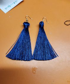 Navy blue fringe earrings Fringe Earrings, Last Minute Gifts, Favorite Jewelry, Jewelry Earrings Dangle, Etsy Earrings, Dangle Drop Earrings, Dangle Earrings, Jewelry Earrings, Accessory Gift