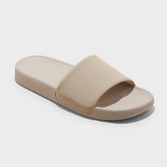 Why we’re ALL IN: Slide sandals with a soft insole and upper are designed to add breezy style to your warm-weather outfits. A classic instep broad strap with open toe and back offers breezy comfort, while the slip-on design makes for easy on and off. Pair with anything from a casual dress to a blouse and skirt to complete the look. All in Motion™: Made for every move, priced for every day. Women’s Slides, Beach Socks, Shower Sandals, Slides Outfit, Breezy Style, Weather Outfits, Yellow Sandals, Cool Girl Style, Chelsea Rain Boots