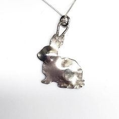 Silver Bunny Design Jewelry For Gifts, Silver Bunny Design Jewelry Gift, Silver Jewelry With Bunny Design For Gift, Bunny Jewelry, Bunny Necklace, Rabbit Pendant, Silver Necklace Pendant, Artisan Necklace, Pet Bunny