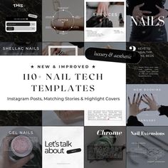 the top 10 nail tech templates for instagramting stories and highlight cover photos