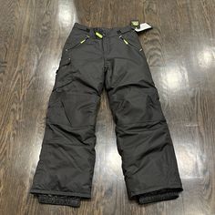 Nwt Champion Boys Snow Pants Black C9 Gray Winter Bottoms For Outdoor Activities, Gray Winter Pants For Outdoor Activities, Gray Winter Outdoor Pants, Yellow Full Length Pants With Pockets, Yellow Winter Bottoms With Pockets, Yellow Bottoms With Pockets For Winter, Yellow Bottoms With Pockets For Outdoor, Casual Winter Yellow Bottoms, Snow Pants