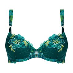 Padded bra LISE CHARMEL Grâce Aquatique Italian Embroidery, Bra Art, Luxury Swimsuits, Luxury Beachwear, Mastectomy Swimwear, Mastectomy Bra, Bra Models, Lingerie Drawer, Beautiful Bra