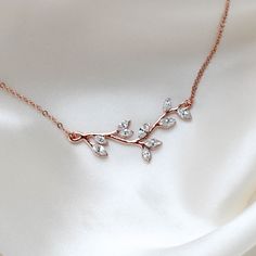 Delicate Rose gold Bridal or Bridesmaid necklace with crystals - JOY Rose Gold Bridal, Search Bar, Bridesmaid Necklace, The Search, Original Design, Anklets, Swarovski Crystals, Original Designs, Yellow Gold