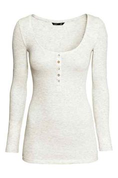 Henley shirt Fitted Tops, Grey Long Sleeve Shirt, H&m Shirts, Shirts Long Sleeve, Extra Long Sleeves, Henley Top