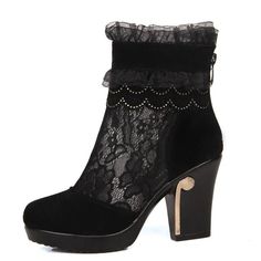 Genuine Leather High-Heeled Lace Ankle Boots | Uniqistic.com Autumn Boots, Lace Ankle Boots, Unique Boots, Spring Boots, Ankle Boots For Women, Genuine Leather Boots, Winter Ankle Boots, High Heel Boots Ankle, Leather High Heels