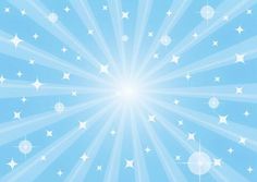 an abstract blue background with white stars and sunbursts in the center,