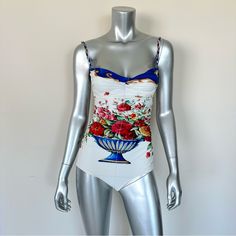 Dolce & Gabbana Women Swimsuit Size S Authentic Retail 750$! Worn Previously Couple Times. Excellent Condition. Pls See Photos For Measurements. Elegant Floral Print Swimwear For Pool, Elegant Floral Print Swimwear For Spring, Elegant Multicolor Swimwear For Vacation, Elegant Fitted Multicolor Swimwear, Luxury Fitted Swimwear For Pool, Luxury Fitted Swimwear For Summer, Elegant Printed Swimwear, Elegant Fitted Printed Swimwear, Elegant Sleeveless Printed Swimwear