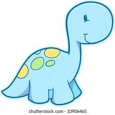 a cartoon blue dinosaur with yellow spots