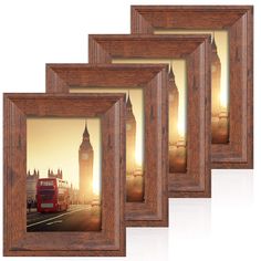 PRICES MAY VARY. HIGHEST QUALITY MATERIAL: This irahmen photo frame set made of MDF is not easy to deform, high-end appearance.the Real glass front is clear and lightweight, protecting your photos from dust, moisture and scratches. RUSTIC PICTURE FRAMES: 4 Pack 4x6 Brown Photo Frames, finished with a rustic style accents,Giving you the Comfortable look. It's great for wall or farmhouse decor. Perfect Design:This 4 x 6 photo frame could be hang vertically or horizontally, placed on a desk on thei Farmhouse Style Frames, Rustic Photo Frames, Brown Photo, Frames Wall, Picture Frame Set, Rustic Picture Frames, 4x6 Picture Frames, Display Pictures, Wood Photo Frame