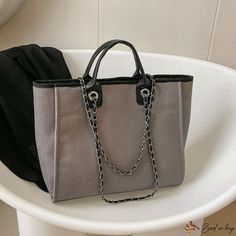 Bird in Bag - Large capacity bags women's bags new fashion chain shoulder handheld tote bag Handheld Shoulder Bag With Chain Strap For Shopping, Trendy Travel Bag With Chain Detail, Trendy Travel Bags With Chain Detail, Casual Bags With Chain Strap For Shopping, Trendy Top Handle Bag With Chain, Trendy Top Handle Shoulder Bag With Chain, Daily Use Chain Bag, Everyday Tote Box Bag With Chain Strap, Elegant Large Capacity Canvas Bag For Shopping