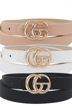 A simple twist on a classic Gucci style belt for women. Same look and feel, but without the hefty price tag. What's more, our belts come in a 3 pack so you'll always have the right color! They feature a gorgeous faux leather strap and a double o-ring buckle! 3 Pack Belt Options: Brown Multi = 1 White belt, 1 Brown Belt, 1 Black Belt Snake Multi = 1 White Snake Pattern Belt, 1 Grey Snake Pattern Belt, 1 Black Snake Pattern Belt Tan Cheetah = 1 Black solid belt, 1 Rust solid belt, 1 Tan cheetah pr Fur Belt, Successful Tips, H Belt, Chanel Decor, Trendy Belts, Girls Belts, Gg Belt, Nice Belts, Gucci Style