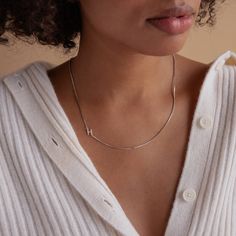 Make a subtle yet personalized statement with our Sideways Initial Necklace, a fashionable accessory that adds a touch of charm to any look. Designed with care and attention to detail, it's the perfect way to showcase your initials or a special letter close to your heart ♡ Material: High Quality Solid 925 Sterling Silver Finish: Sterling Silver ∙ 18K Gold ∙ Rose Gold Dimensions: ~7mm letter height Design will come in all capital letters unless specified otherwise Size: The total necklace length Trendy Silver Jewelry With Initials, Classic Silver Initial Necklace With Delicate Chain, Personalized Silver Minimalist Chain Necklace, Initials Pendant Chain Necklace As Gift, Silver Monogram Name Necklace In Minimalist Style, Silver Minimalist Initials Name Necklace, Minimalist Silver Initials Name Necklace, Silver Minimalist Monogram Name Necklace, Minimalist Silver Monogram Name Necklace