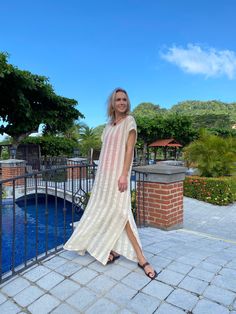 Whether you will wear it as an over-bikini cover-up, or as a dress on its own, you will be able to achieve an elevated look with our Collette Kaftan. Delicate and sophisticated, this linen kaftan will be a perfect fit at a resort by the sea, or at any poolside setting. You can also wear it as a tunic over a slip dress, shorts and even jeans. Collette Kaftan is one size. Due to its breathable transparency, you can purchase it together with our Leah cotton slip dress, that is available in sizes S,