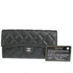 Brand Chanel Style Wallet Color / Material Black/Caviar Skin Leather Country Of Manufacture France Serial Number 29018198 Dimension Size ( Inch ) W 7.9 X H 3.9 X D 0 " (Approx.) Size ( Cm ) W 20 X H 10 X D 0 Cm (Approx.) Handle Drop ( Inch /Cm ) 0 "/ 0 Cm (Approx.) Shoulder Drop ( Inch /Cm ) 0 - 0 "/ 0 - 0 Cm(Approx.) Come With ( Accessories) Authenticity Card,Authenticity Seal Pockets Outside Open*1 Inside Open*4,Card*12,Coin*1 Example Of Ranks S New,Unused Sa Less Frequently Used Items A There Chanel Wallets, Chanel Style, Black Caviar, Chanel Fashion, Chanel Wallet, Bifold Wallet, Reusable Grocery Bags, Grocery Bag, Handbag Accessories