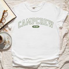 Vintage Camp Tshirts, Camp Tshirt Design Ideas, Camp T Shirts Design Ideas, Crew Neck Camp Shirt With Letter Print For Adventure, Pre-shrunk Cotton Camp Shirt For Camping, Pre-shrunk Cotton Camp Shirt For Outdoor Activities, Pre-shrunk Cotton Camp Shirt For Outdoor, Cotton Camp Shirt With Letter Print For Camping, Cotton Camp Shirt With Letter Print For Outdoor