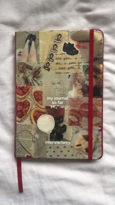 a journal with pictures and words on it