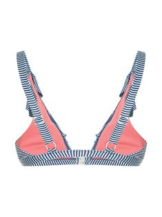 Duskii Spritz Ruffled Bikini Top - Farfetch Blue Ruffled Triangle Top Swimwear, Ruffled Triangle Top Swimwear For Pool, Dolce & Gabbana, Lady Dior, Valentino Garavani, Christian Dior, Versace, Saint Laurent, Dior