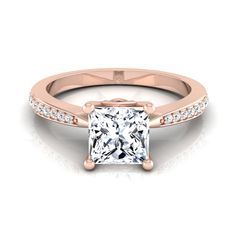 Captivate your loved one with this stunning engagement ring from Yaffie. This rose gold ring comes with a beautiful IGI-certified 1 1/8ct TDW princess-cut diamond solitaire for a truly eye-catching look. Enjoy the simplicity of the timeless design and the brilliance of this brilliant diamond! Comprised of sleek 14k rose gold, this extravagant engagement ring is the ideal way to propose to your one and only. The sophisticated bauble showcases 1 1/8 carats of glistening diamonds and a gleaming, grand design.  Jewelry Type: Fine Product Features: Certified Diamond Band Width: 2-3 mm Diamond Properties: Natural Diamond Stone: Diamond Clarity: VS1-VS2 Over 900: Yes Diamond Color: H-I Gold Karat: 14k Center Diamond Weight: 1 to 1.5 Carats Total Diamond Weight: 1 to 1.5 Carats Jewelry Setting: Pa Extravagant Engagement Rings, Radiant Diamond Engagement Rings, Elegant Engagement Ring, Princess Diamond Engagement Rings, Elegant Engagement Rings, Cushion Cut Engagement Ring, Wedding Rings Solitaire, Princess Cut Engagement Rings, Stunning Engagement Ring