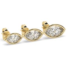 Elevate your style with our dainty Marquise Diamond Stud Earrings. Crafted in 14k gold with a bezel setting, these exquisite earrings feature marquise-shaped diamonds ranging from 0.10 to 0.50 ct. Perfect for birthdays and bridal gifts, these diamond studs make a stunning addition to any jewelry collection and a meaningful gesture for special occasions. Alternatively, choose from our options of lab-grown diamonds or dazzling moissanites at three different price points to fit your unique preferen 14k Gold Diamond Earrings With Diamond Eyes For Anniversary, Classic Diamond Earrings With Diamond Eyes For Formal Occasions, Elegant 14k Gold Diamond Earrings With Diamond Eyes, Formal 14k Gold Earrings With Diamond Eyes, Classic White Gold Earrings With Diamond Eyes, 14k Yellow Gold Marquise Diamond Earrings, Marquise Yellow Gold 14k Diamond Earrings, Marquise Yellow Gold Diamond Earrings, Marquise Yellow Gold Earrings With Diamond Eyes