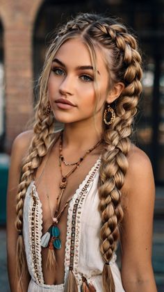 Effortless Braided Headband Hairstyles Braid Down Hairstyles, Long Boho Hair, Braids With Headband, Hippie Haircuts, Braided Headband Hairstyles, Hairstyles For Man, Viking Braids Hairstyles, Celebrities Hairstyles, Jumbo Boho Braids