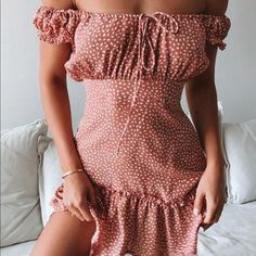 Off The Shoulder Pattern Dress Summer Dresses Short, Vestidos Casual, Vintage Mini Dresses, Beautiful Summer Dresses, Off The Shoulder Dress, Trend Fashion, Tube Dress, Dresses Short, Cute Dress