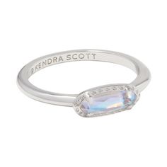 Kendra Scott Emma Rhodium Over Brass Band Ring - Dichroic Glass 7 Kendra Scott Ring Silver, Cute Silver Rings, Kendra Scott Ring, Xoxo Jewelry, 2024 Jewelry, Kendra Scott Silver, Jewelry Kendra Scott, Preppy Jewelry, Korean Jewelry