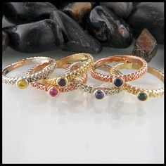 Birthstone Colors Gold Sterling Silver Birthstone Ring With Accent Stones, Rose Gold Sterling Silver Stackable Rings With Birthstone, Rose Gold 14k Birthstone Ring With Accent Stones, 14k Gold Birthstone Gemstones For Promise Ring, Anniversary Multi-stone Birthstone Ring In Rose Gold, Rose Gold Multi-stone Birthstone Ring For Anniversary, Anniversary Rose Gold Multi-stone Birthstone Ring, 14k Rose Gold Stackable Birthstone Rings, Rose Gold Stackable Birthstone Rings