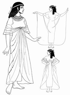 an egyptian woman and man in ancient clothing