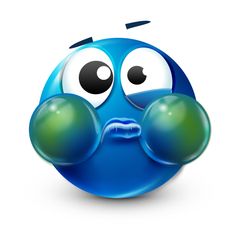 an emoticive blue smiley face with eyes and tongue sticking out from behind it