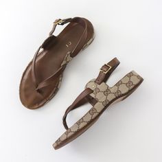 Vintage 2000s Gucci monogram sandals Size EU 35 / UK 2 /US 5 Good condition, some signs of wear Insole: 23 cm (9'') Shipping to US, UK, Europe and other countries currently takes about 14 days (in some cases can take up to 4 weeks or more) ❤️ Clogs And Mules, Vintage 2000s, Gg Monogram, Gucci Monogram, Clogs Shoes, Thong Sandals, Canvas Leather, Dream Life, Ukraine