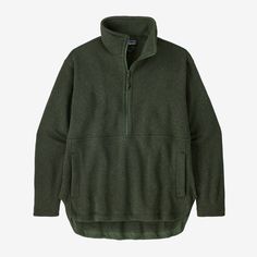 Patagonia Women's Better Sweater® Oversized Fleece Pullover Green Patagonia Fleece, Womens Pullover Sweatshirt, Fleece Sweatshirt With Pockets For Outdoor Activities, Patagonia Fleece Jacket With Pockets, Solid Color Relaxed Fit Sweatshirt For Outdoor, Cozy Outdoor Tops With Pockets, Outdoor Fleece Sweatshirt With Pockets, Patagonia Winter Tops With Pockets, Fall Outdoor Sweatshirt With Side Pockets