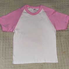 American Apparel Style Baby Tee New Without Tags Size: Small American Apparel Style, Preppy Baby, Pink Tee, Baby Tee, Infant Tees, American Apparel, Pink White, Zip Ups, Small Business