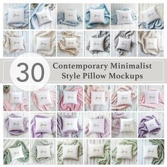 the 30 contemporary minimalist style pillow mock mocks are all in different colors and sizes