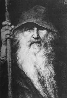 an old man with a long beard is holding a baseball bat and wearing a hat