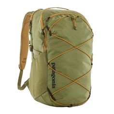 the patagon backpack is green and brown