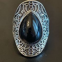 Condition: 100% Brand New And High Quality Material: Silver Plated, Onyx Stone Main Stone: Onyx Stone Size: 9 Color: Same As Pictures Gender: Woman Package: 1x Ring #Onyxring #Vintagering #Onyxstone #Womanring #Rings Nickel-free Black Metal Rings, Nickel-free Black Bohemian Rings, Black Onyx Ring, Onyx Ring, Onyx Stone, Water Drops, Water Drop, Womens Jewelry Rings, Black Onyx