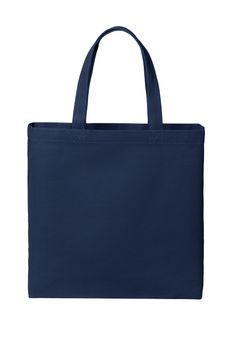 Port Authority ® Cotton Canvas Tote - RIVER BLUE NAVY - OSFA | Port Authority Cotton Canvas Tote Bag in River Blue Navy Size OSFA Blue Canvas Shopping Bag, Cheap Blue Canvas Bag With Pockets, Luxury Navy Canvas Bags, Cheap Navy Bags For Summer, Cheap Navy Canvas Bag For Everyday Use, Boat Tote, River Blue, Felt Tote, Medical Bag