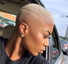 Colored Short Natural Hair, Low Cut Hair Black Women, Short Buzzed Hair, Blonde Natural Hair