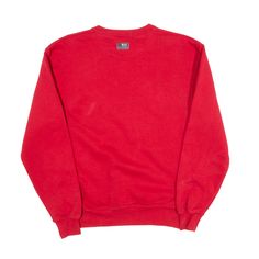 Item is in good used condition. >Size: S >Armpit To Armpit: 21" >Armpit To Cuff: 18" >Collar To Hem: 26" Red Crew Neck Top With Ribbed Cuffs, Vintage Red Crew Neck Sweater, Red Vintage Crew Sweater, Red Cotton Crew Sweatshirt, Vintage Red Long Sleeve Sweatshirt, Red Vintage Long Sleeve Sweatshirt, Red Crew Neck Sweatshirt With Relaxed Fit, Vintage Red Cotton Sweatshirt, Red Relaxed Fit Crew Sweatshirt